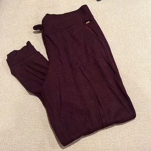 VS Pink lounge soft cozy tapered relax fit joggers drawstring pockets medium red